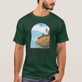 Acadia National Park Pub Harbour Lighthouse Maine T Shirt