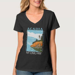 Acadia National Park Pub Harbour Lighthouse Vintag T Shirt