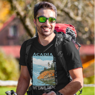 Acadia National Park Pub Harbour Lighthouse Vintag T Shirt