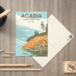 Acadia National Park Pub Harbour Lighthouse Vykort<br><div class="desc">Konstruktion för Acadia-vektorgrafik. Acadias nationalpark ligger främst på Maine's Mount Desert Island. Dess landskap kännetecknas av skogsmark,  klippta stränder och glaciärskade granittoppar som Cadillac Mountain.</div>