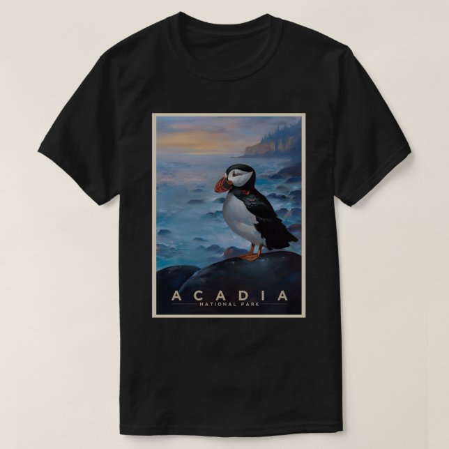 Acadia National Park Puffin T Shirt (Design framsida)
