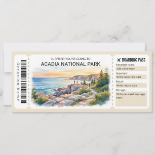 Acadia National Park Resa Ombordstigningskort Bilj Inbjudningar