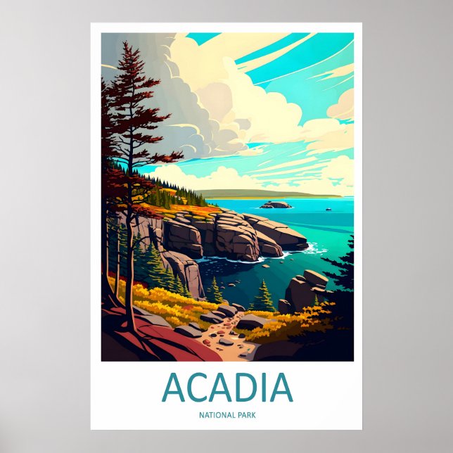 Acadia National Park Resemålning Väggkonst Acadia (Framsidan)