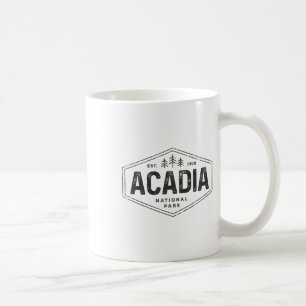 Acadia National Park Tröja Vintage Träd Hexagon Ba Kaffemugg