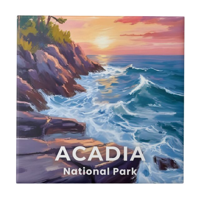 Acadia National Park | Utterklipporna Maine Resa Kakelplatta (Framsidan)