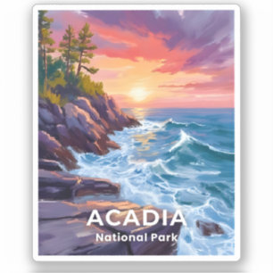 Acadia National Park Utterklipporna Maine Resa Klistermärken