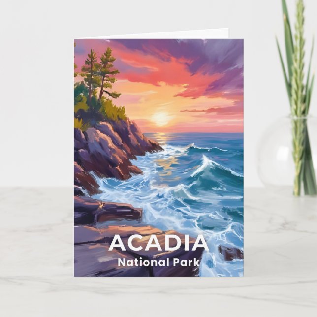 Acadia National Park | Utterklipporna Maine Resa Kort (Framsida)