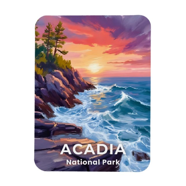 Acadia National Park | Utterklipporna Maine Resa Magnet (Vertikal)