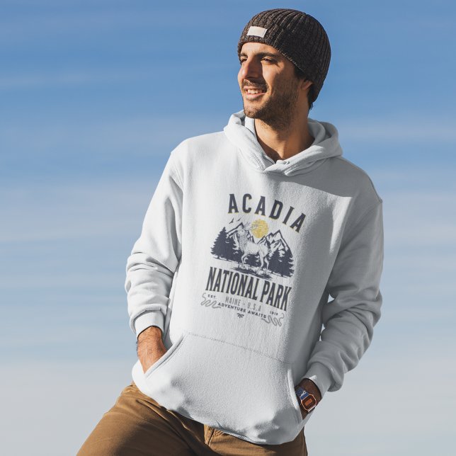Acadia National Park Vintage Landscape Hoodie (Skapare uppladdad)