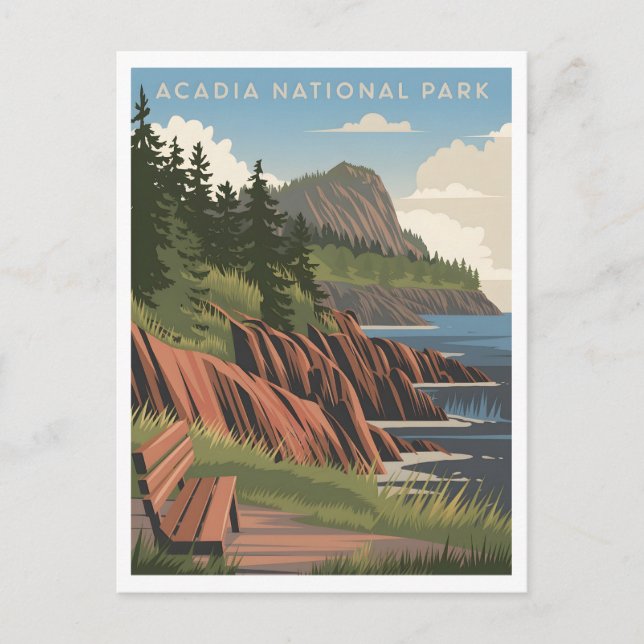 Acadia National Park vintage Vykort (Framsida)