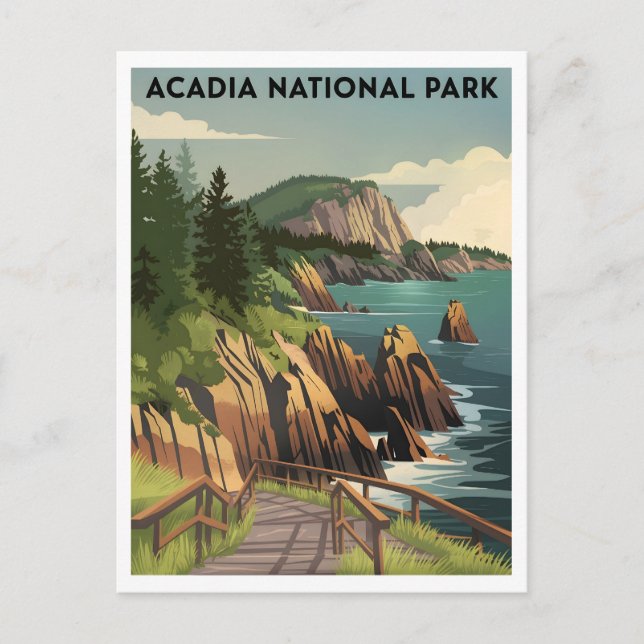 Acadia National Park vintage Vykort (Framsida)