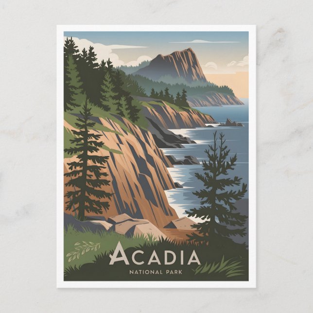 Acadia National Park Vintage Vykort (Framsida)