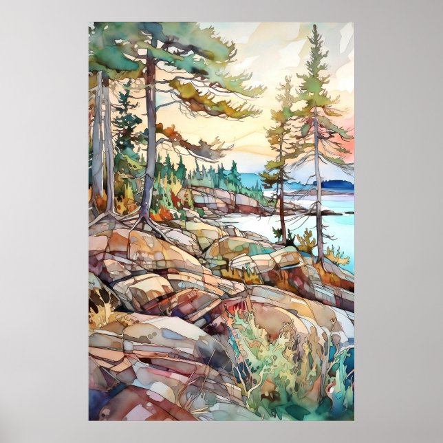 Acadia National Park Watercolor Poster (Framsidan)