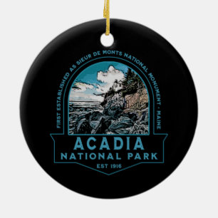 ACADIA NATIONAL PARTIONAL LIGHTHOUSE COLLECTOR HEL JULGRANSPRYDNAD KERAMIK