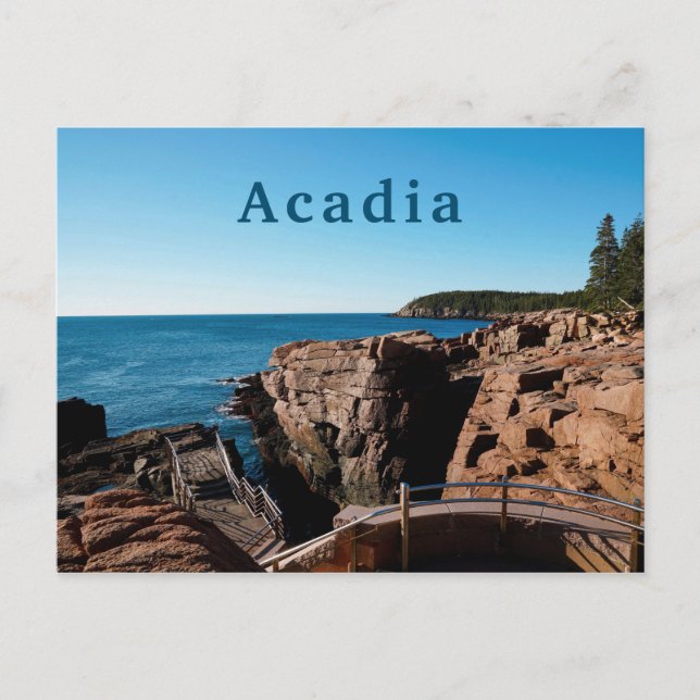 Acadia National Thunder Hål Maine Vykort (Framsida)