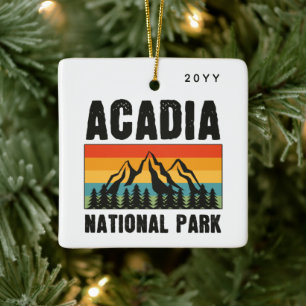 Acadia nationalpark, Anpassningsbarna Maine Retro Julgransprydnad Keramik