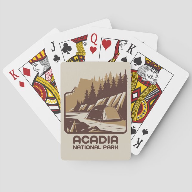 Acadia nationalpark Camping Äventyr Casinokort (Baksidan)