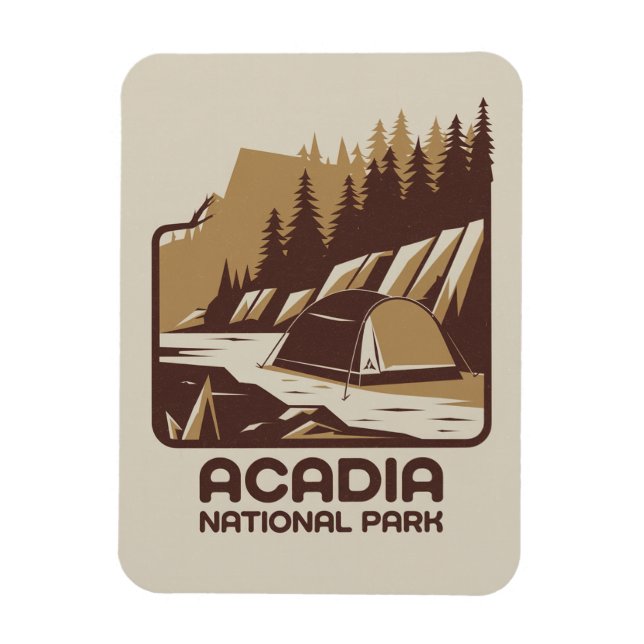 Acadia nationalpark Camping Äventyr Magnet (Vertikal)