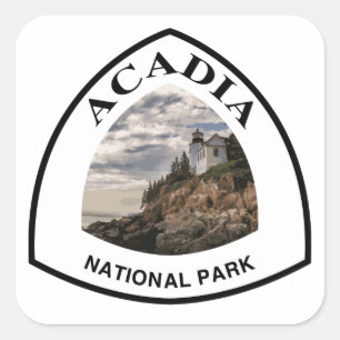 Acadia nationalpark fyrkantigt klistermärke