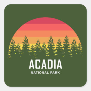 Acadia nationalpark fyrkantigt klistermärke