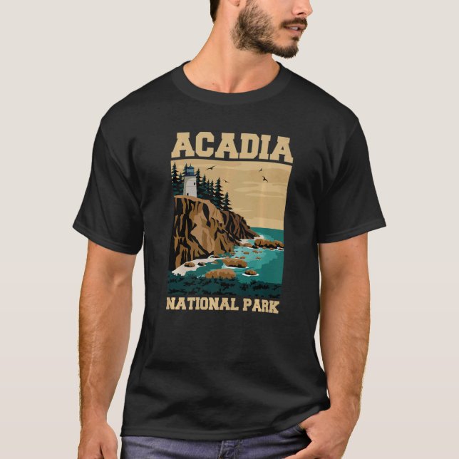 Acadia nationalpark Hiking Vacation 1 T Shirt (Framsida)