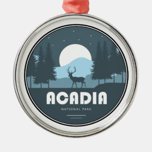 Acadia Nationalpark hjort Julgransprydnad Metall