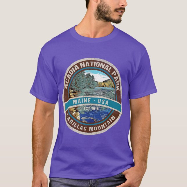Acadia nationalpark Maine Cadillac Mountain T Shirt (Framsida)