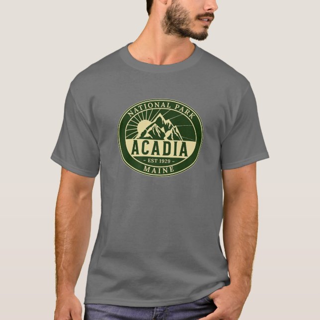 Acadia nationalpark Maine Hike utomhus T Shirt (Framsida)