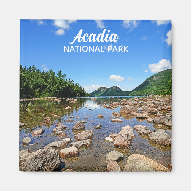 Acadia nationalpark Maine Jordan Pond Travel Magnet (Framsidan)