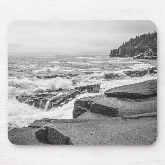 Acadia nationalpark Maine Kusten Black and White Musmatta (Framsidan)