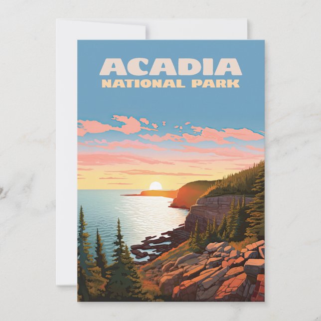 Acadia nationalpark Maine Kusten Retro (Framsida)