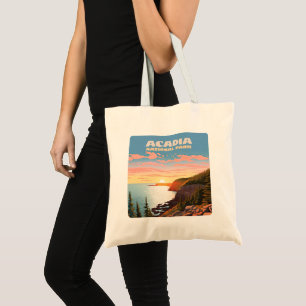 Acadia nationalpark Maine Kusten Retro Tygkasse