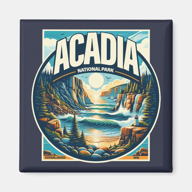 Acadia nationalpark Maine Magnet (Framsidan)