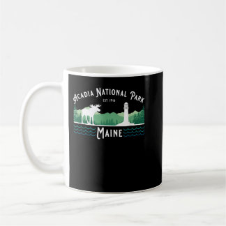 Acadia nationalpark Maine Moose Lighthouse Souven Kaffemugg