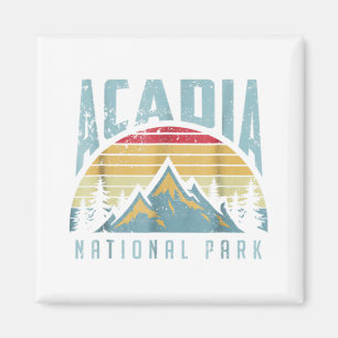 Acadia nationalpark Maine Mountain Retro T Shirt Magnet
