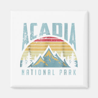 Acadia nationalpark Maine Mountain Retro T Shirt Magnet