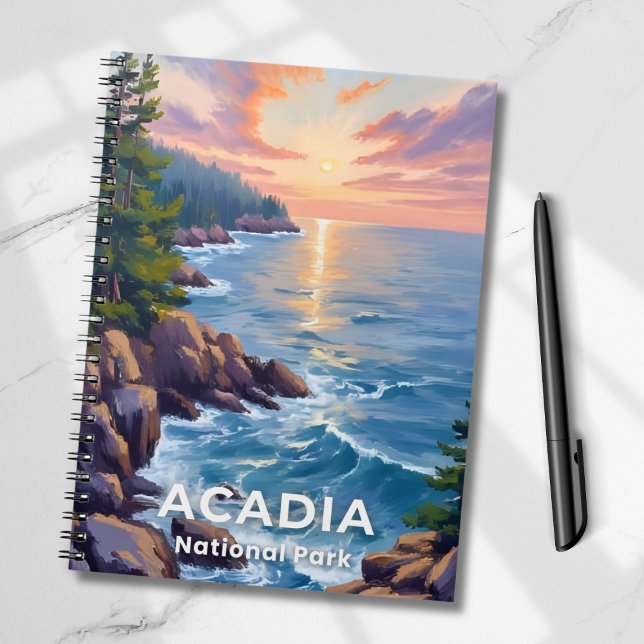 Acadia nationalpark | Maine Painting Travel Art Anteckningsbok (Skapare uppladdad)