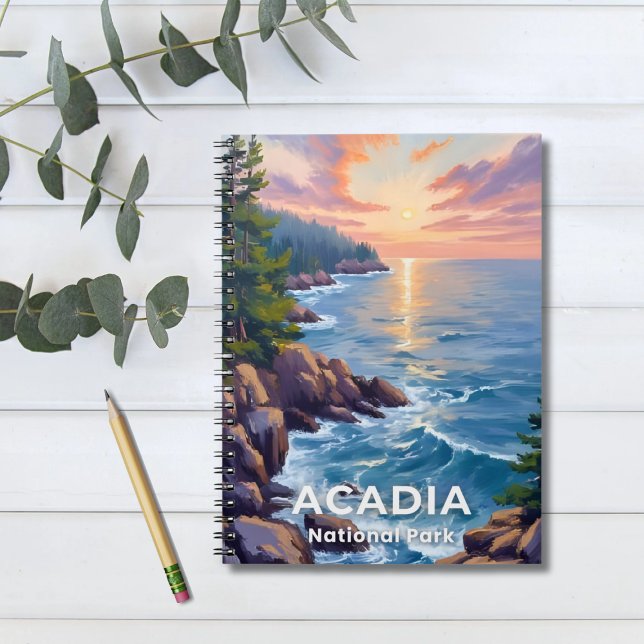 Acadia nationalpark | Maine Painting Travel Art Anteckningsbok (Skapare uppladdad)