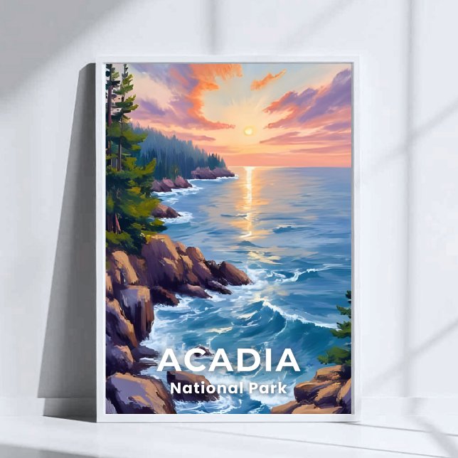 Acadia nationalpark | Maine Painting Travel Art Poster (Skapare uppladdad)