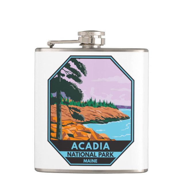 Acadia nationalpark Maine Pub Harbor Vintage Fickplunta (Framsidan)