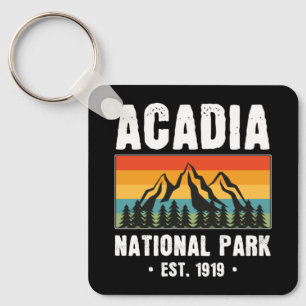 Acadia nationalpark, Maine Retro Vintage Nyckelring