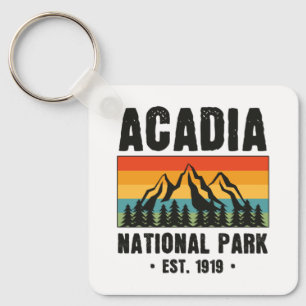 Acadia nationalpark, Maine Retro Vintage Nyckelring