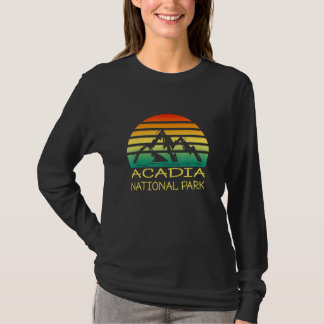 Acadia nationalpark Maine Retro Vintage Sunset So T Shirt
