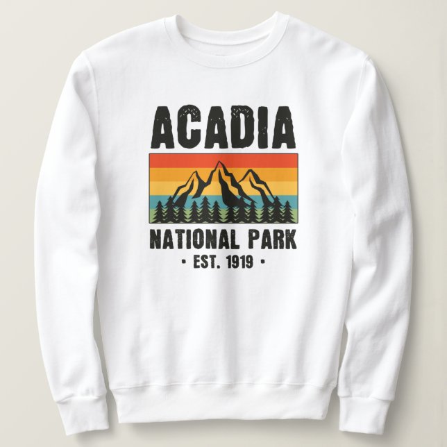 Acadia nationalpark, Maine Retro Vintage T Shirt (Design framsida)