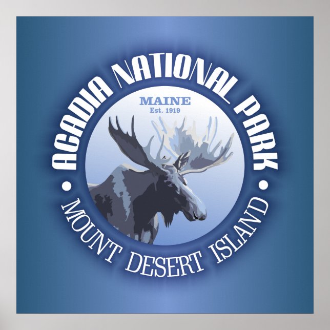 Acadia nationalpark (moose) poster (Framsidan)