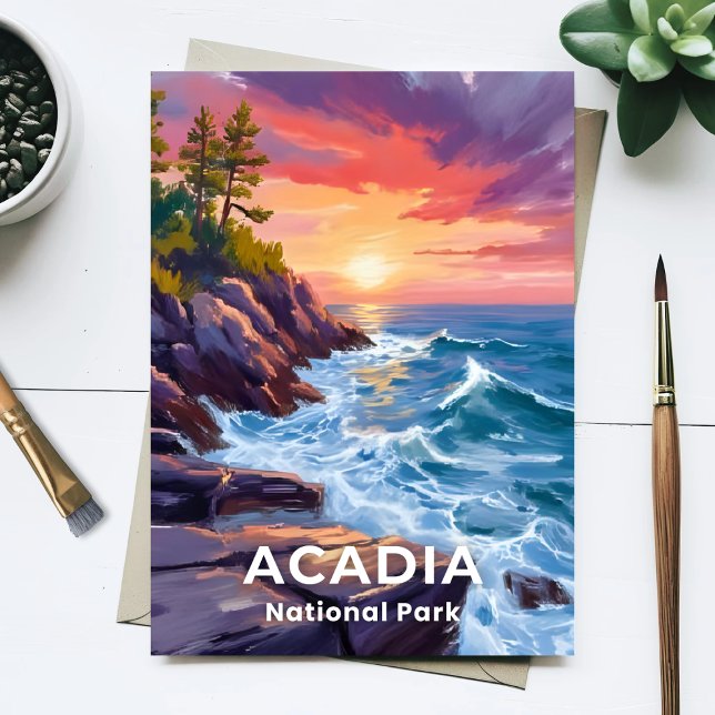 Acadia nationalpark | Otter Cliffs Maine Travel Vykort (Skapare uppladdad)