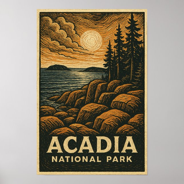 Acadia nationalpark Poster (Framsidan)