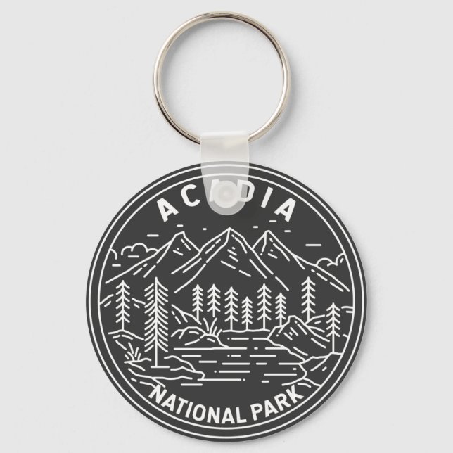 Acadia nationalpark Pub Harbor Monoline Nyckelring (Framsida)