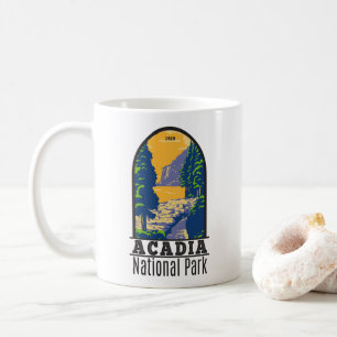 Acadia nationalpark Pub Harbour Ocean Väg Maine Kaffemugg
