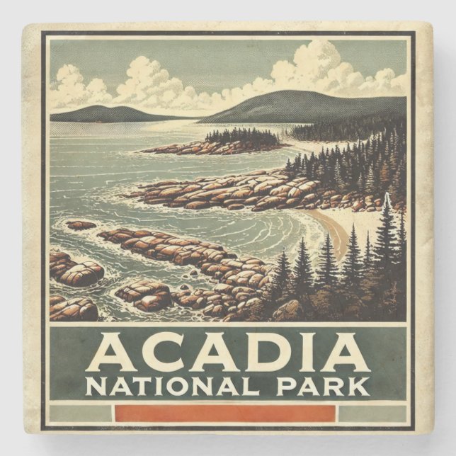 Acadia nationalpark stenunderlägg (Framsidan)